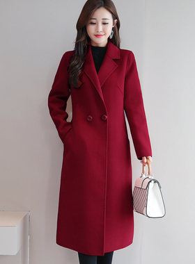 反季双面羊绒大衣女高端2025新款秋冬羊毛呢子中长款西装毛呢外套