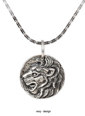新品小狮子星座圆牌硬币配饰吊坠