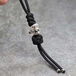 S925纯银马里奥伞绳手工编织挂件车钥匙扣背包挂绳坠男女情侣送礼