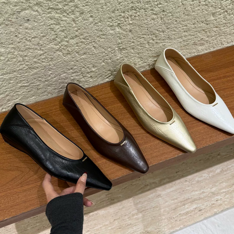 DASU 韩式尖头浅口单鞋女平底通勤鞋一脚蹬软底舒适百搭鞋子单鞋,女鞋,浅口单鞋,淘宝优惠券,粉丝福利购,淘宝优惠卷