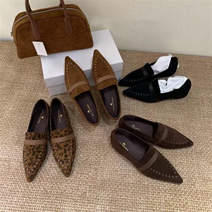 内增高通勤一脚蹬单鞋 女2025新款 复古英伦风尖头乐福鞋 ALILOVER