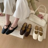 MEI 女外穿一脚蹬圆头温柔风法式 RUI JIA 韩式 内增高玛丽珍单鞋 鞋