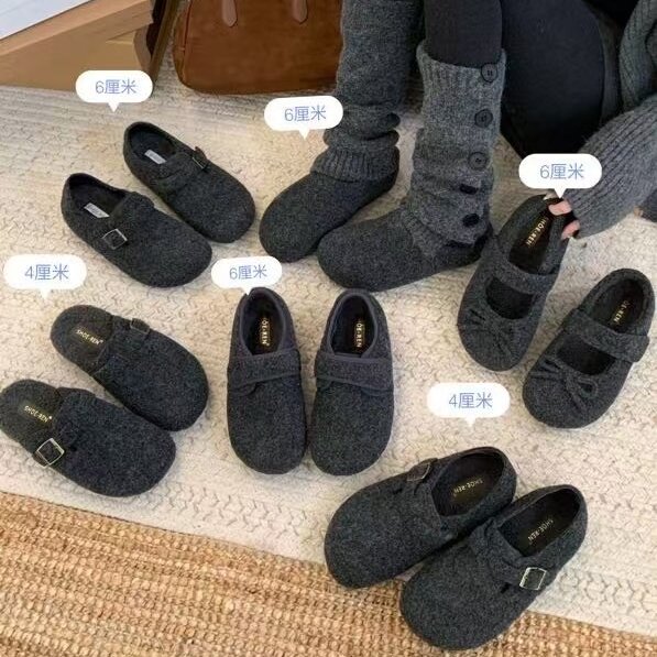 外穿韩系加绒保暖玛丽珍棉鞋