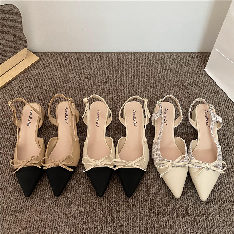 法式气质包头仙女凉鞋小跟单鞋