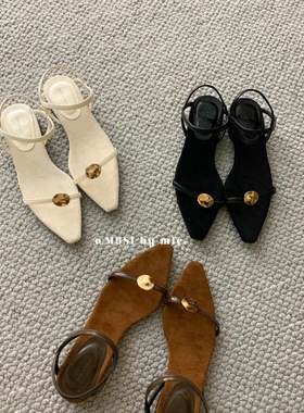 Chic Update:)24S! 韩国春季新款复古法式高级感显白极简气质凉鞋