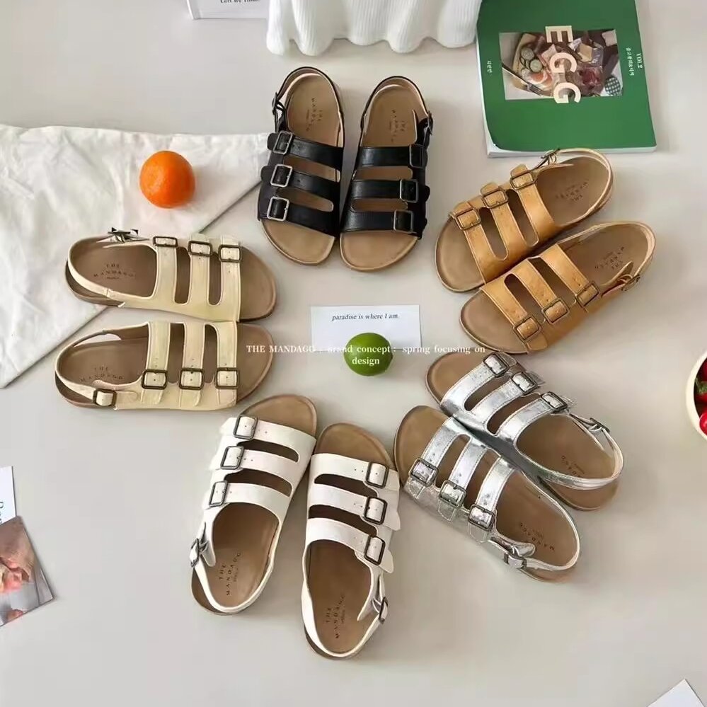 韩版厚底罗马风勃肯凉鞋女夏季