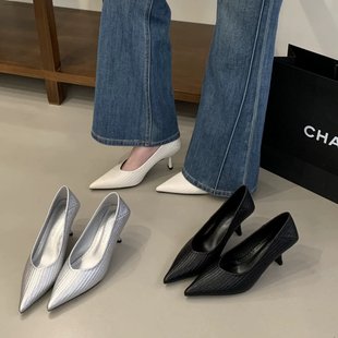 法式 MONTH 尖头细跟高跟鞋 女2026新款 COLORED 百搭气质单鞋 BEAN