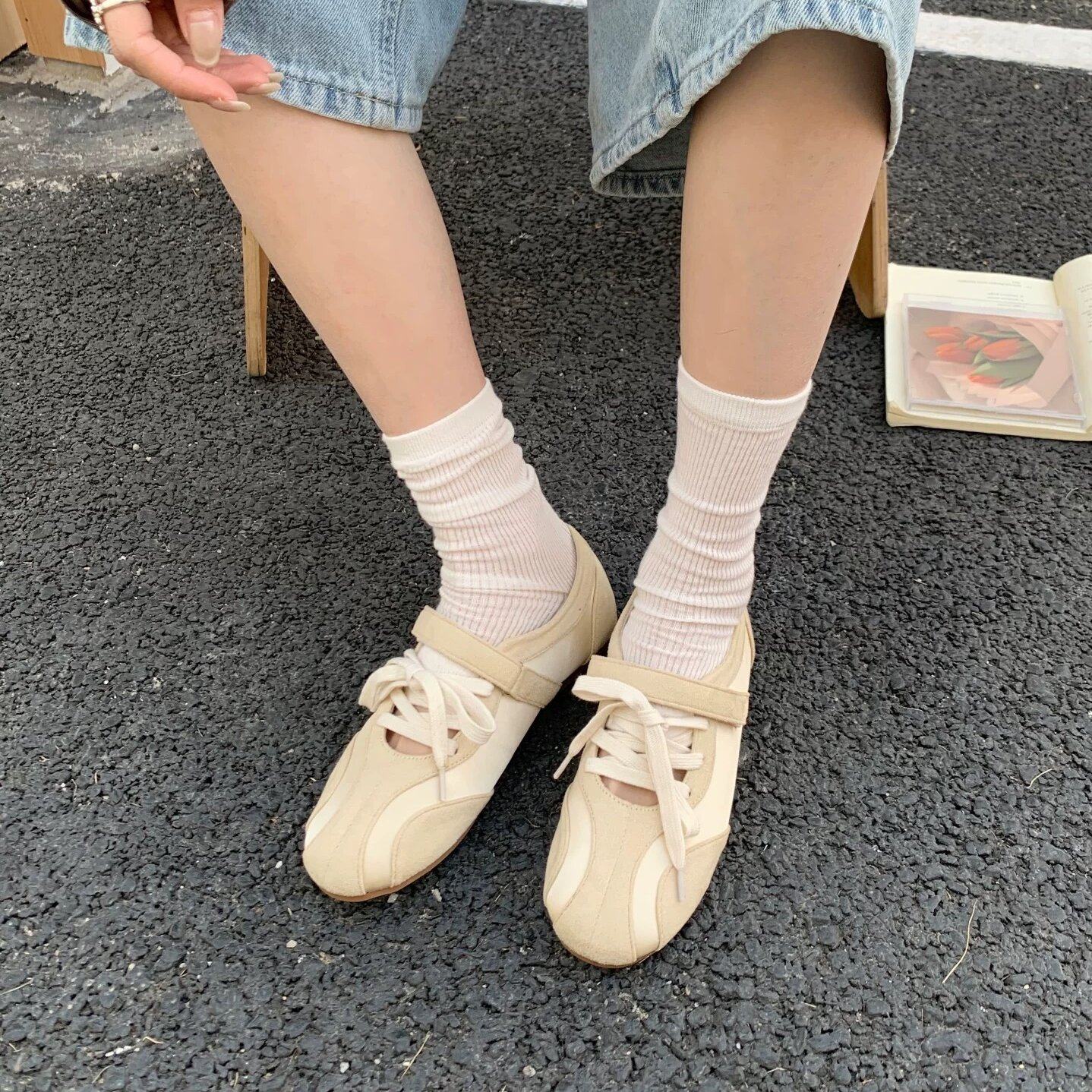 GeGèLV 韩版软底玛丽珍鞋女2026年新款休闲系带圆头平底浅口单鞋,女鞋,浅口单鞋,淘宝优惠券,粉丝福利购,淘宝优惠卷