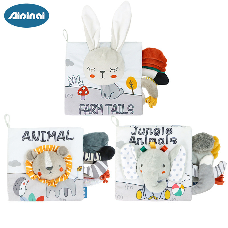 英国动物多功能益智书毛绒玩具