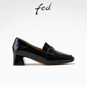2026春季 女款 新款 方头深口单鞋 fed乐福鞋 高跟鞋 女鞋 粗跟时装 ZC095