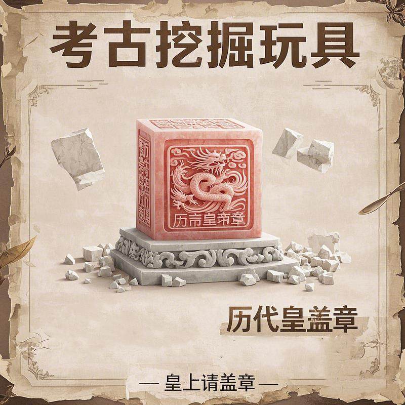 玩具挖掘考古儿童 diy手工印章传国秦始皇玉玺帝国龙章盲盒,玩具/童车/益智/积木/模型,挖宝玩具,淘宝优惠券,粉丝福利购,淘宝优惠卷