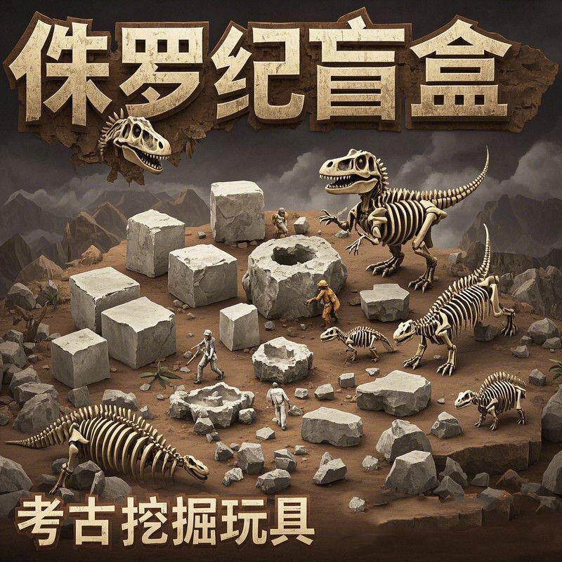 考古挖掘玩具恐龙化石手工diy制作网红