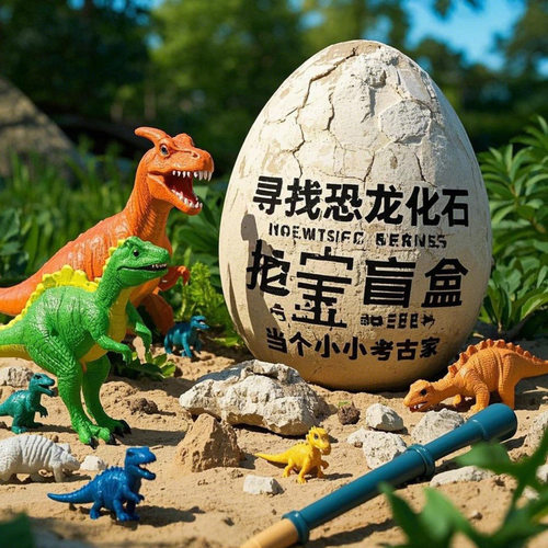 考古挖掘玩具恐龙蛋化石手工diy制作摆地摊
