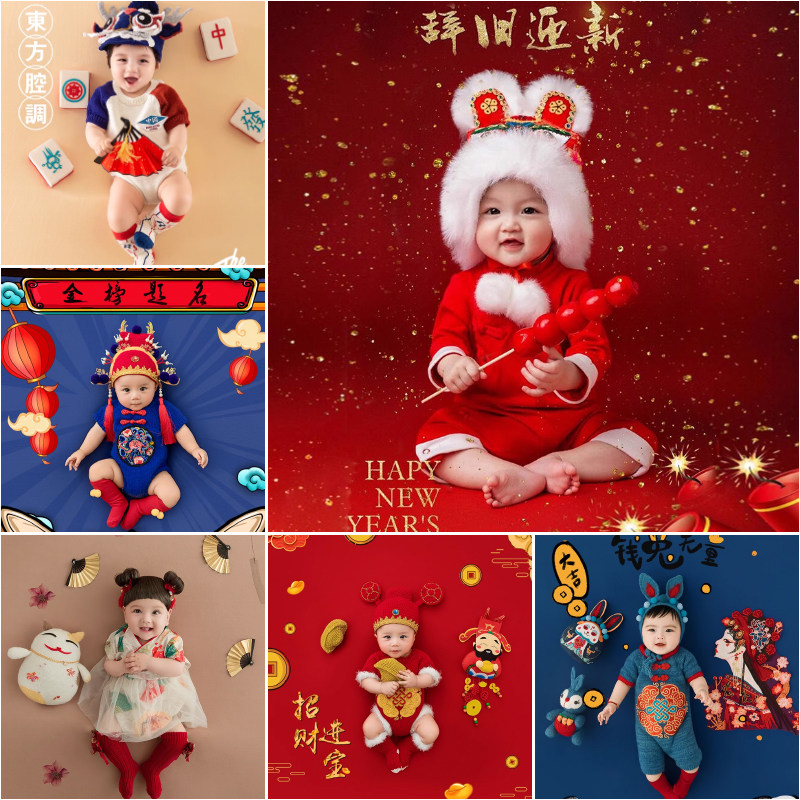 2025新年款宝宝百天拍照衣服出租