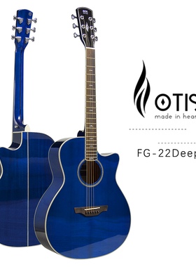 OTIS奥司 F-22Deep蓝色 41寸泰勒G桶 亮光云杉面单 单板民谣吉他