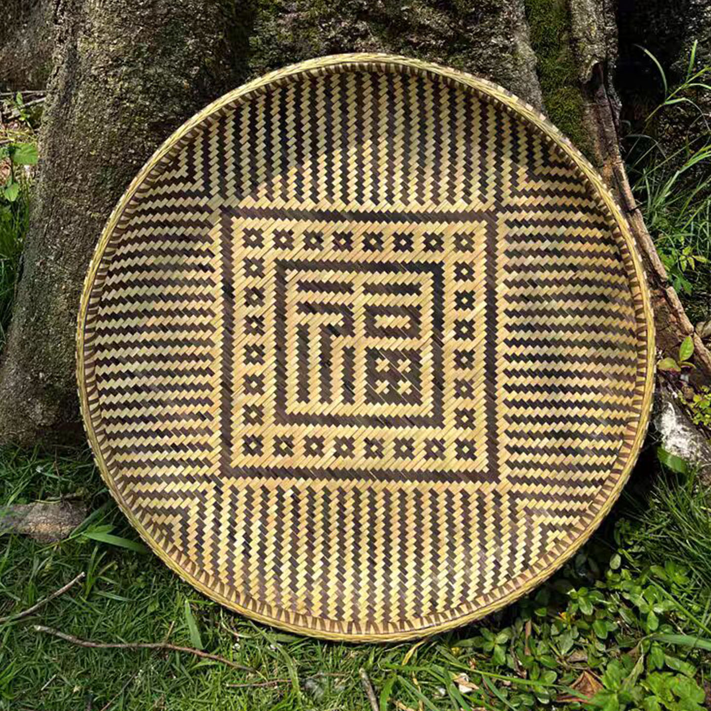 家用双层风车纯手工竹编传统簸箕