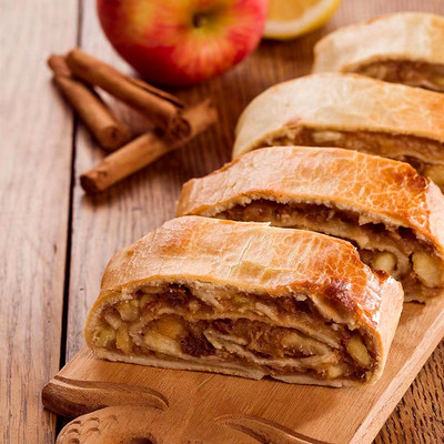 泽爸现烤维也纳肉桂苹果卷下午茶网红点心欧包欧洲酥皮糕点面包