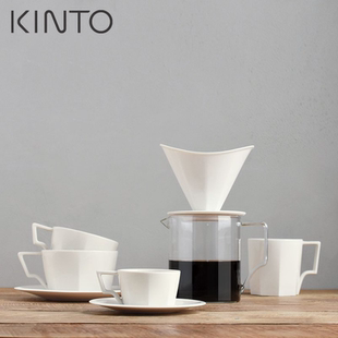 日本KINTO OCT系列陶瓷马克杯 浓缩单品咖啡杯蝶套80/220/300ml