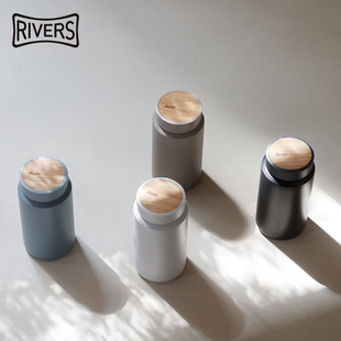 日本RIVERS MOKU双层不锈钢保温杯 保冷秋冬日式轻便水杯原木杯盖