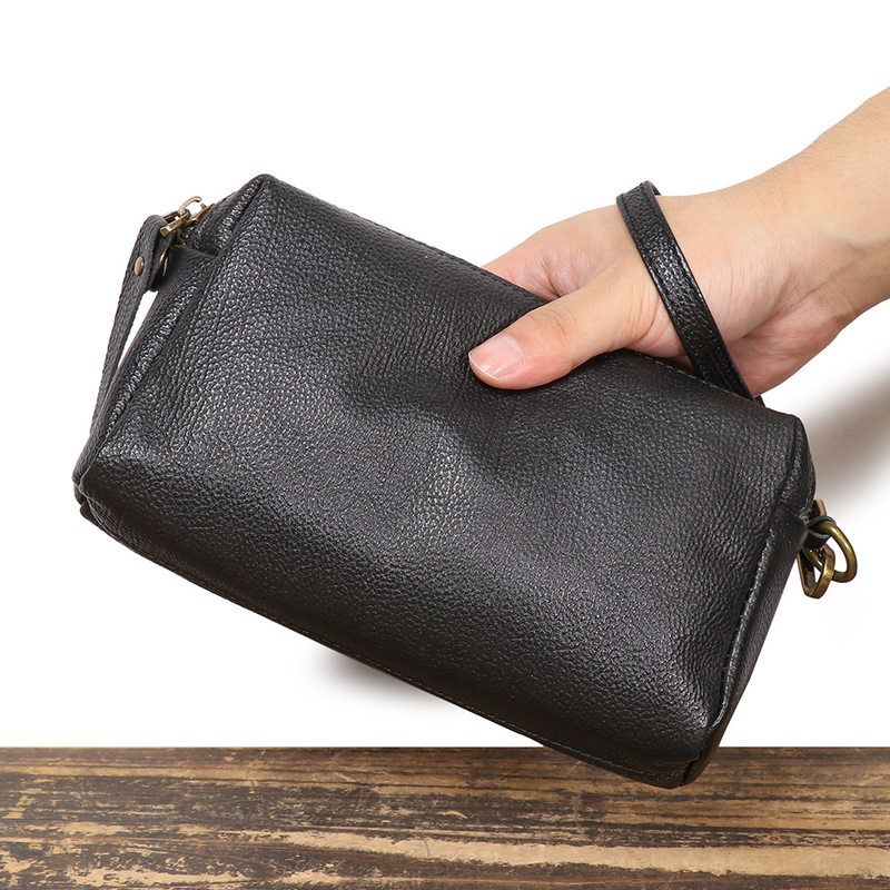 简约日韩潮流男包真皮女包头层牛皮单肩斜挎包高级感小方包手拿包