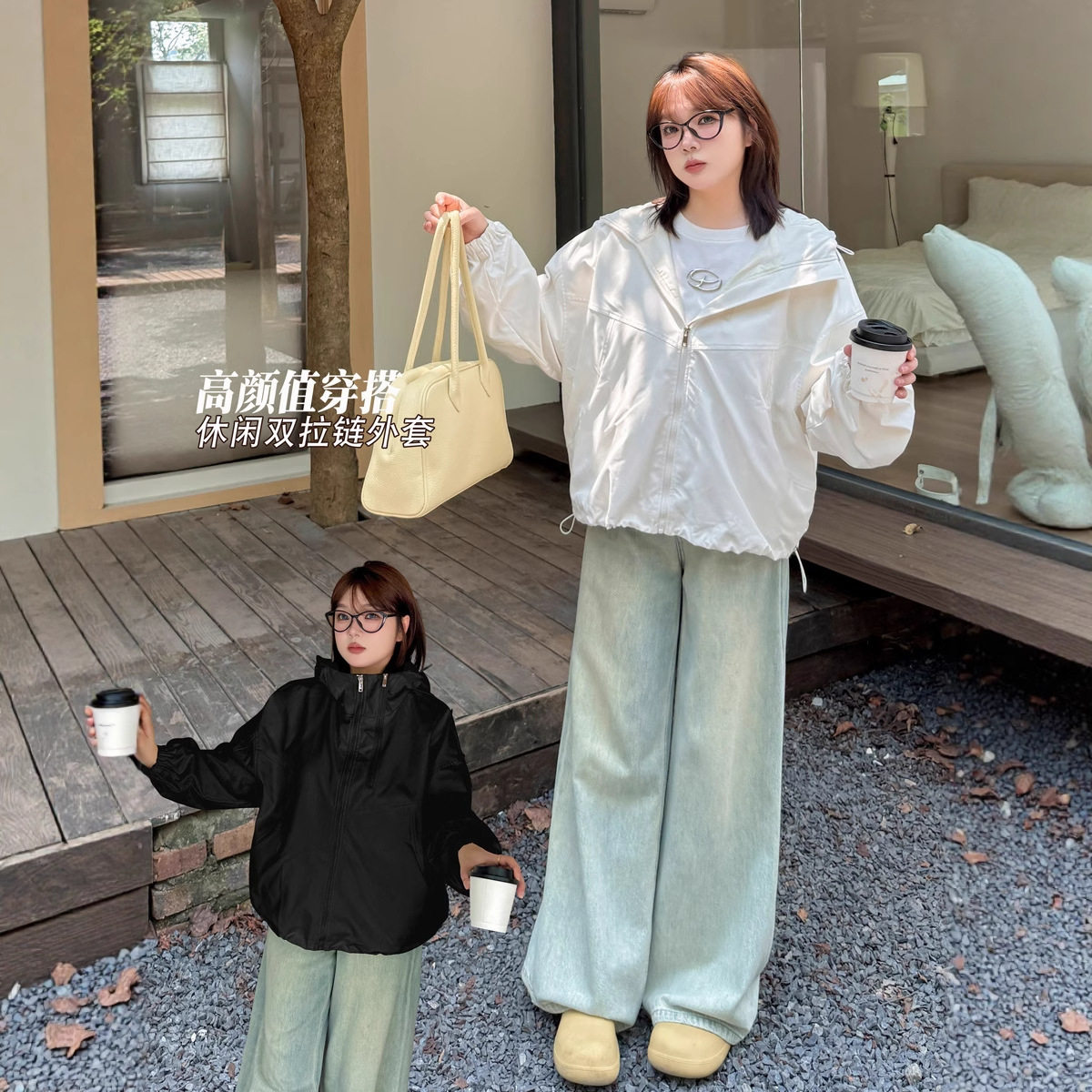 k3124秋季新款胖妹妹大码女装休闲外套连帽宽松夹克胖妹妹外套,女装/女士精品,常规大码外套,淘宝优惠券,粉丝福利购,淘宝优惠卷