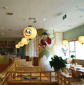 定制印字日式纸灯笼吊灯罩餐厅料理和室榻榻米温泉店铺门头装饰