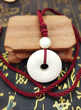 情侣猛犸象牙吊坠平安扣文玩配饰