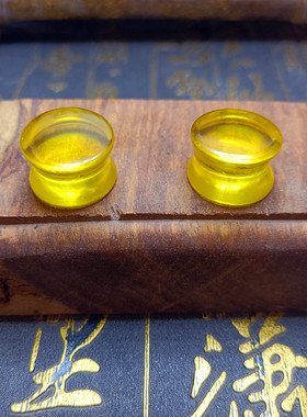 纯天然大号实心金珀耳扩饰品耳廓耳堵时尚耳洞流行朋克扩耳器朋克