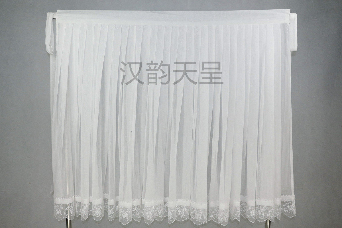 天韵馆汉服 白色褶裙 新款齐腰半身下裙百搭汉服下裙打底中裙蕾丝