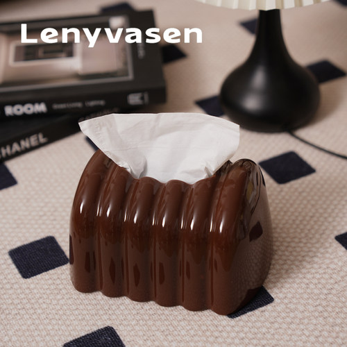 LENYVASEN巧克力创意陶瓷纸巾盒