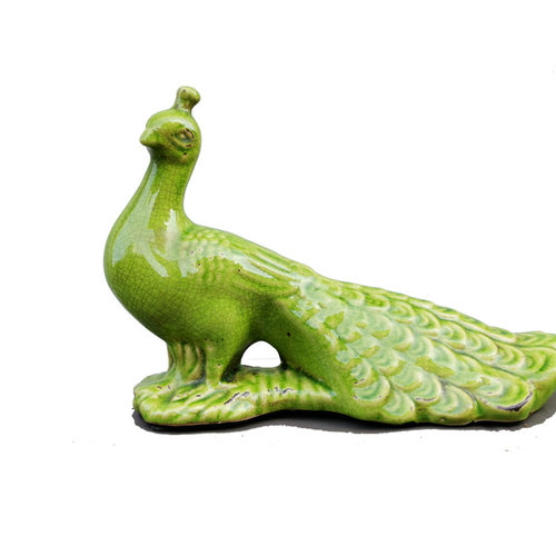 客厅雕塑摆件陶瓷孔雀