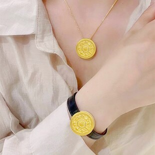 包金黄金包银女黄金色八宝罗盘手链手表盘项链情侣手饰送女友礼物