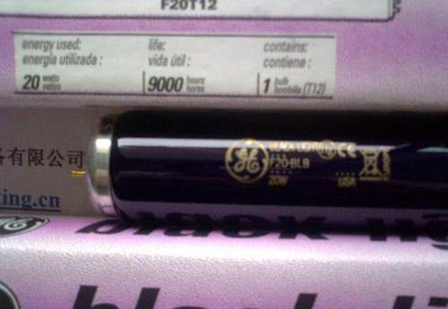 进口GE对色灯管 UV光源 SANKYO紫外线黑色灯管F20/BLB光源