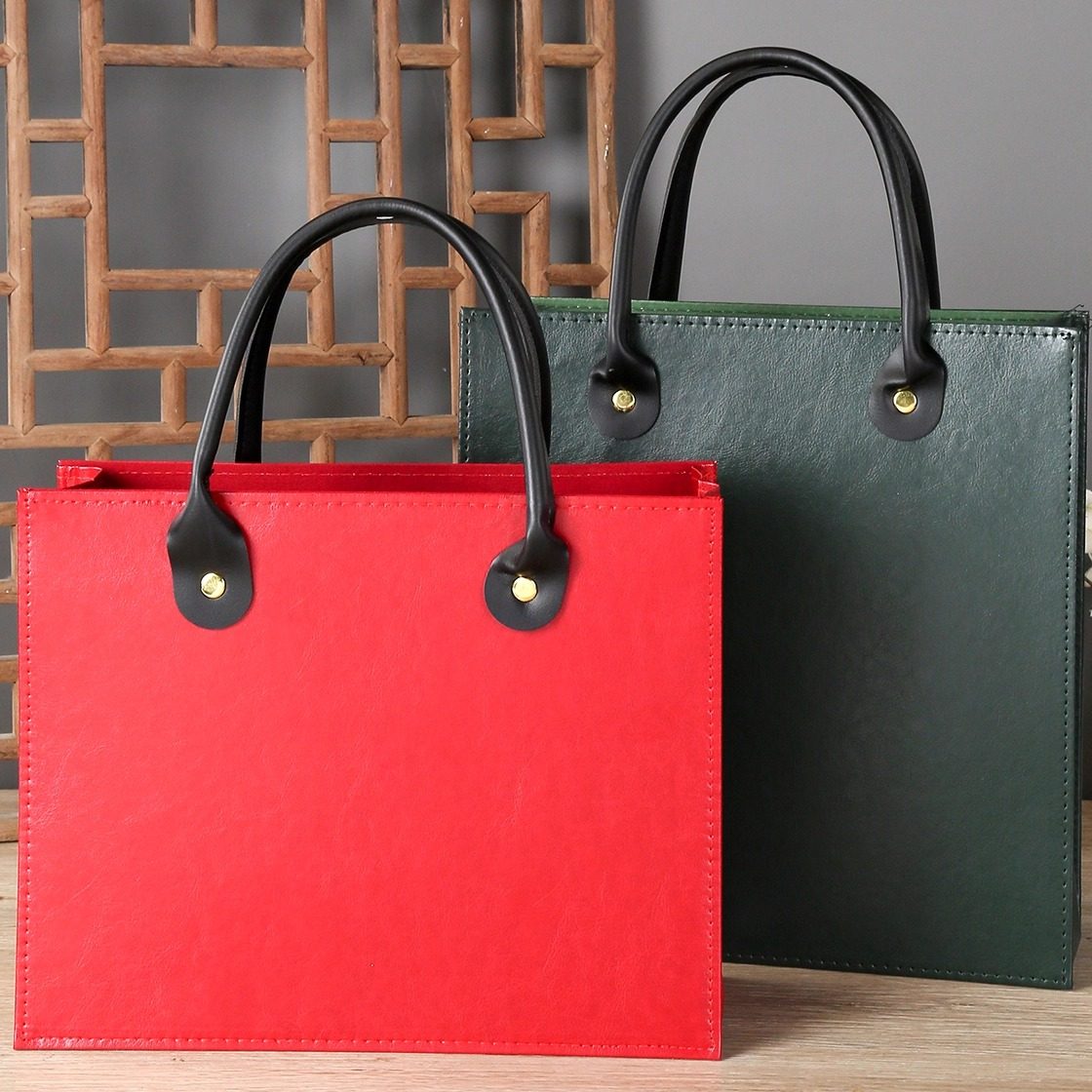 高级感高档偏好皮革手提袋加厚大容量礼袋茶叶袋滋补品礼品袋通用,包装,中秋礼品包装,淘宝优惠券,粉丝福利购,淘宝优惠卷