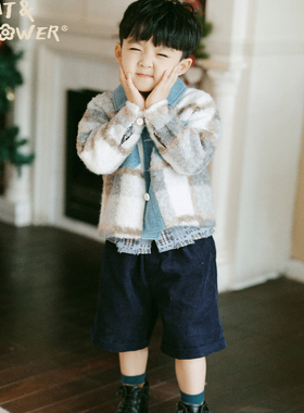 Cat&Flower纯棉牛仔耐磨保暖柔软舒适二次水洗简约帅气男孩外套