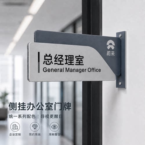 猫鱼标牌亚克力双面办公室门牌