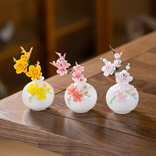 桂花桌面摆件节日送礼陶瓷仿真花