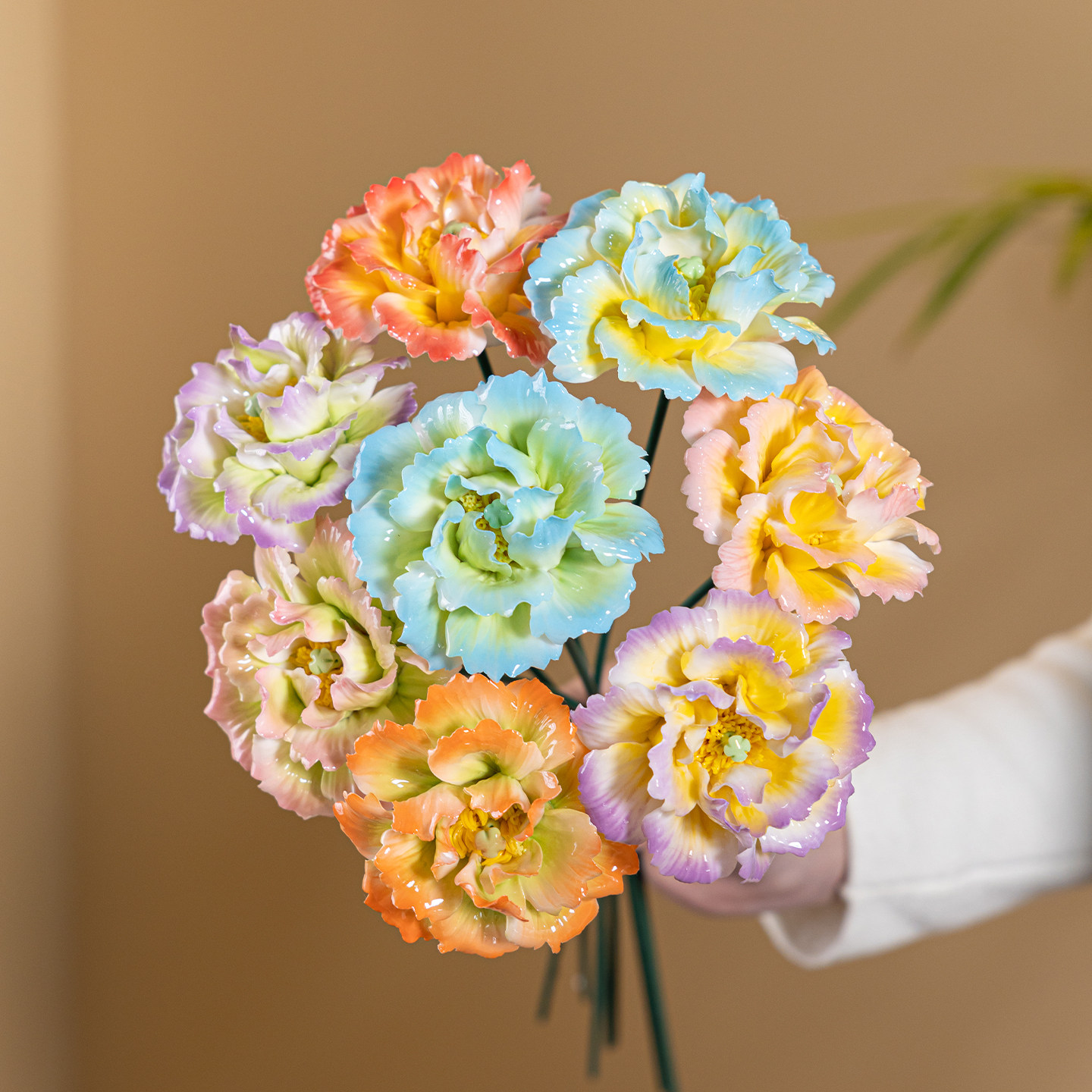 陶瓷芙蓉仿真花束教师节送礼