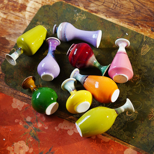 景德镇手工创意窑变小花瓶