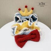 韩式 褶皱花边皇冠洗脸发带可爱蝴蝶结洗漱发箍敷面膜化妆束发带