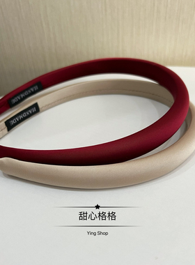 贼舒适～法式优雅复古显白酒红色海绵压发箍温柔气质本命年发饰
