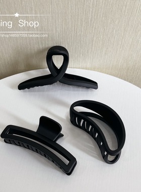 高级感磨砂黑色抓夹气质后脑勺盘发夹复古百搭韩国ins头饰鲨鱼夹