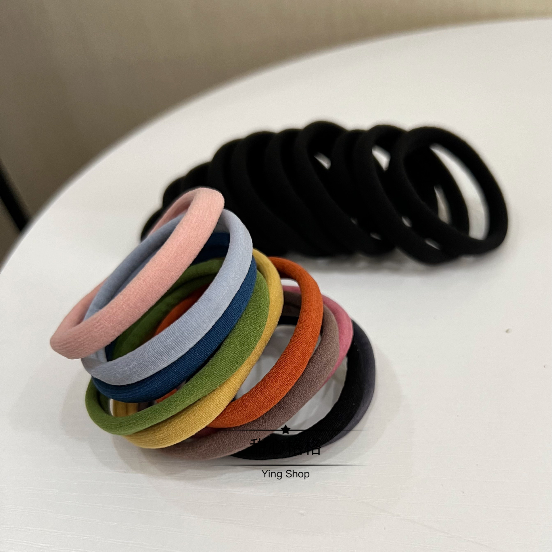 高弹力不拉白丝发圈10条