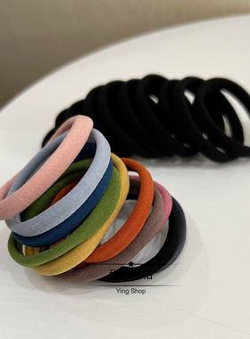 高弹力不拉白丝～无接缝无痕基础黑色发圈10条装橡皮筋扎头发绳