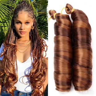 单管大波浪Loose wave french curl hair 22inch辫子大卷跨境假发