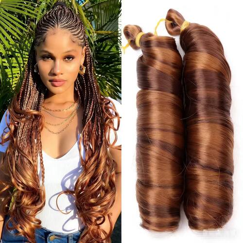 单管大波浪Loose wave french curl hair 22inch辫子大卷跨境假发