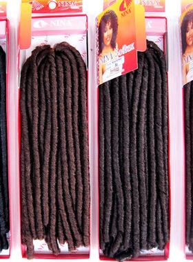 外贸紫色鬼雷小卷黑人接发毛毛虫女士脏辫假发nina sofer braids