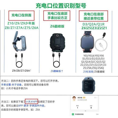 适用于小天才手表Z7S充电线W2225AC儿童电话手表磁吸式充电线