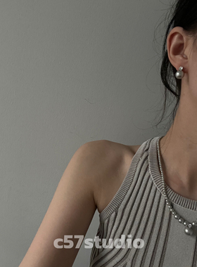 c57真多麻施家戴妃耳钉气质耳饰简约纯银