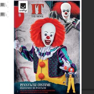 #外单成人小丑回魂IT Classic 1990, Pennywise 不带软胶面具假发